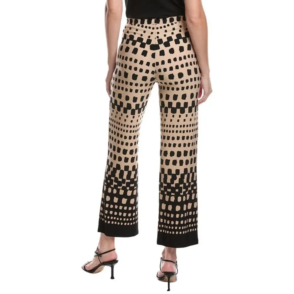 Joseph Ribkoff Beige and Black Geometric Straight-Leg Pants - Picture 2 of 3